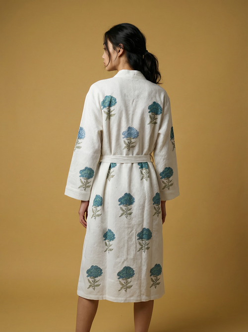 Champa - Luxury Block Print Cotton Kimono
