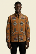 Leopard hand-embroidered velvet jacket