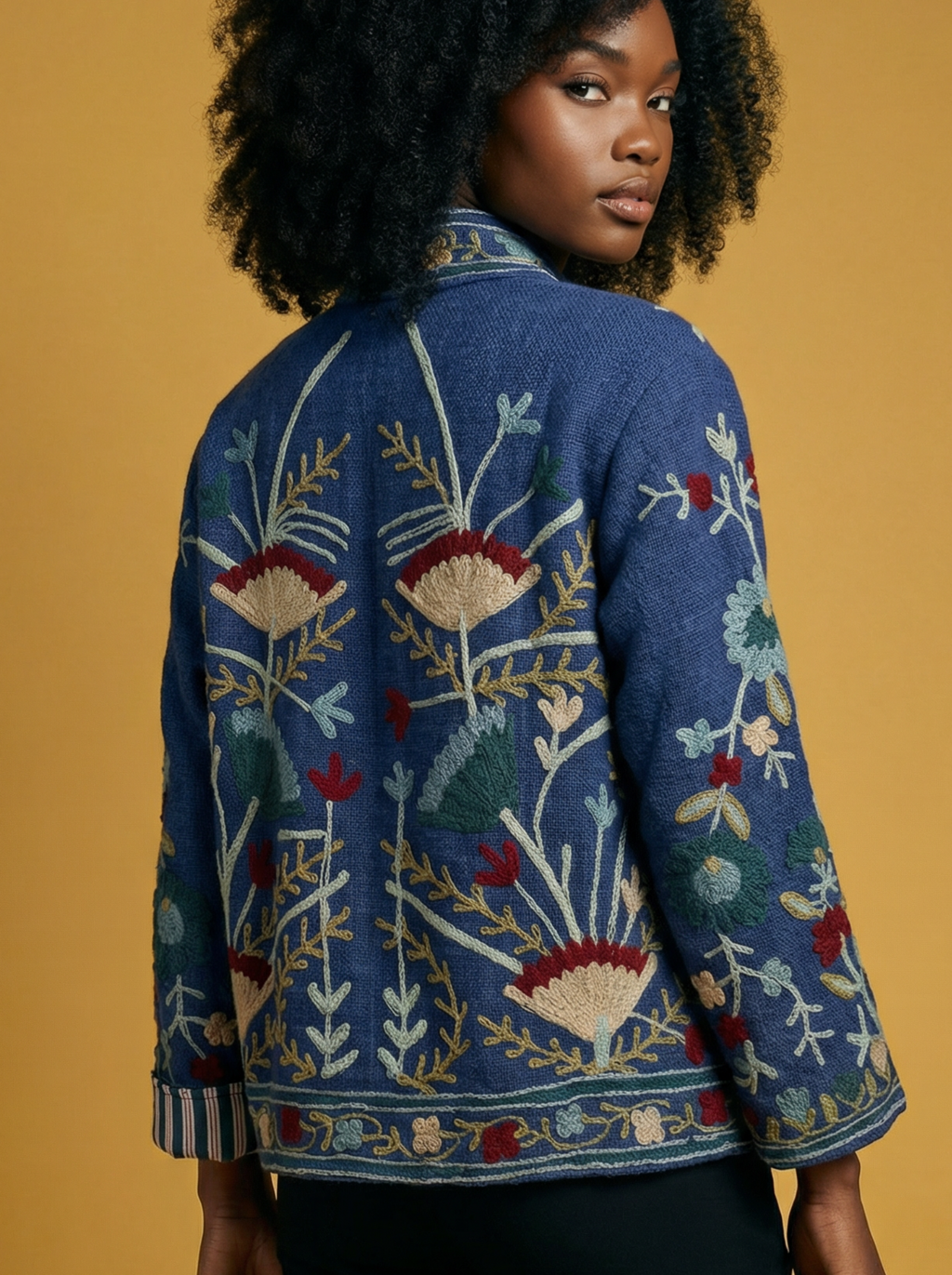 Phool hand-embroidered cotton jacket