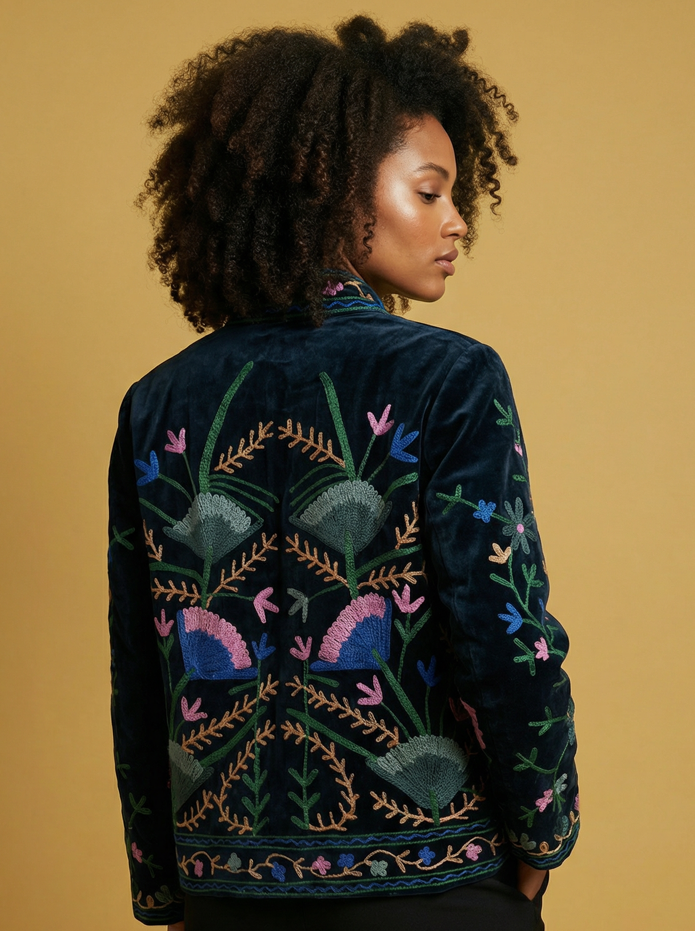 Hari hand-embroidered velvet jacket
