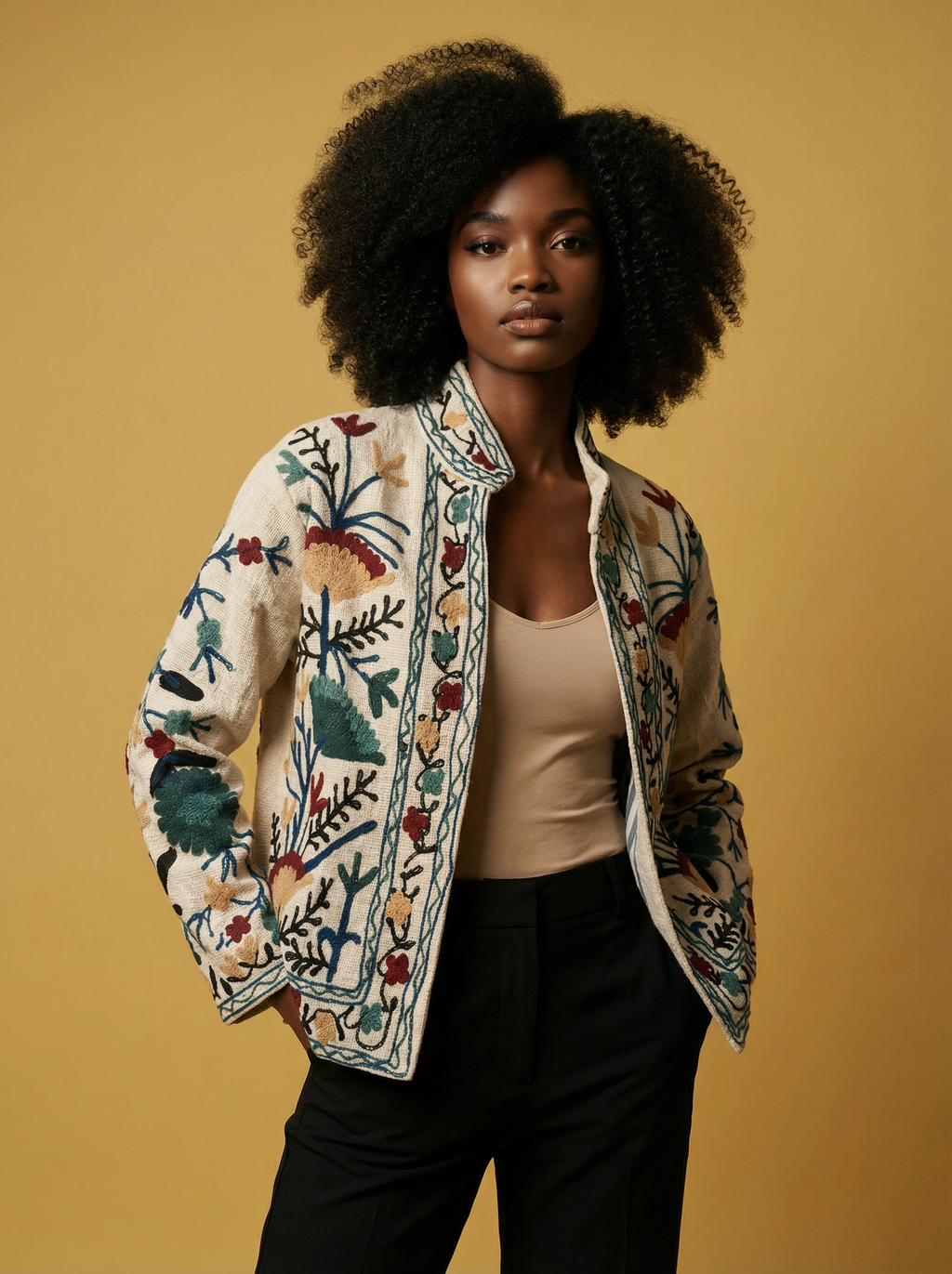 Gulab hand-embroidered cotton jacket