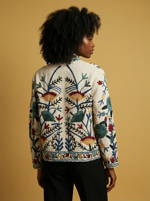 Gulab hand-embroidered cotton jacket